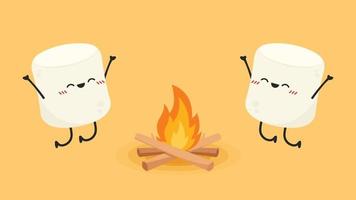 Marshmallow cartoon. marshmallow character design. Marshmallow vector. vector