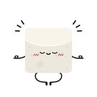 diseño de personajes de tofu sobre fondo blanco. vector de soja.