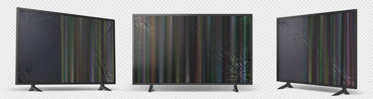 Broken tv set isolated on white background vector