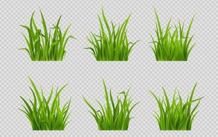 Realistic green grass patches on gray background vector