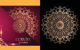 luxury ornamental mandala design background in gold color for yourself vector