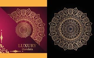 luxury ornamental mandala design background in gold color for yourself vector