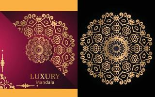 luxury ornamental mandala design background in gold color for yourself vector