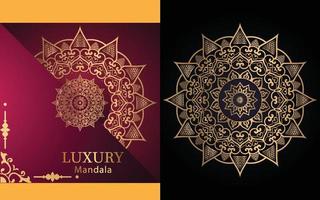 fondo de diseño de mandala ornamental de lujo en color dorado para ti vector