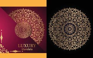 luxury ornamental mandala design background in gold color for yourself vector