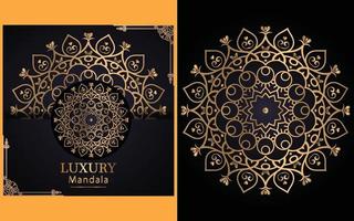 luxury ornamental mandala design background in gold color for yourself vector