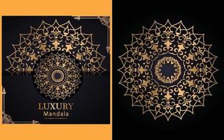 luxury ornamental mandala design background in gold color for yourself vector