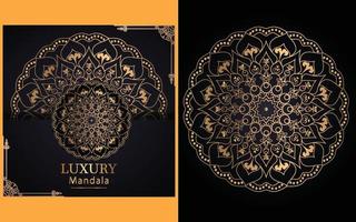 luxury ornamental mandala design background in gold color for yourself vector