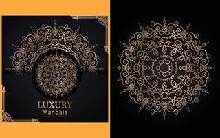 luxury ornamental mandala design background in gold color for yourself vector