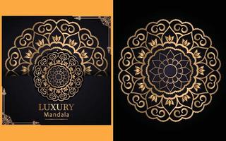 fondo de diseño de mandala ornamental de lujo en color dorado para ti vector