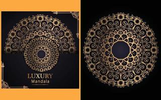 luxury ornamental mandala design background in gold color for yourself vector