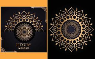 fondo de diseño de mandala ornamental de lujo en color dorado para ti vector