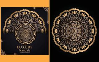 luxury ornamental mandala design background in gold color for yourself vector