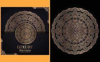 luxury ornamental mandala design background in gold color for yourself vector