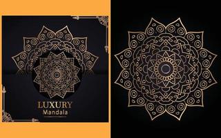 luxury ornamental mandala design background in gold color for yourself vector