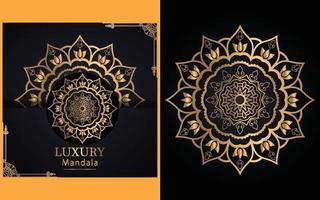 luxury ornamental mandala design background in gold color for yourself vector