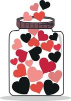 Vector illustration hearts in various styles