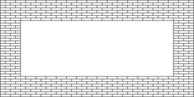 outline brick wall frame with copy space for your text or design vector