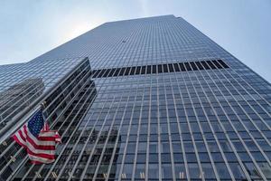 NEW YORK, USA - MAY 25 2018 Manhattan skyscrapers bottom up view photo