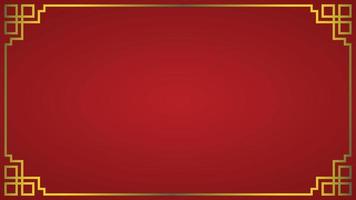 Chinese abstract red background. Gold  framed vector