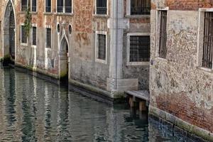 Venice bridge and channel reflections photo