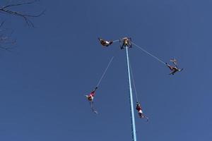 MEXICO CITY, MEXICO - JANUARY 30 2019 - The ancient dance of flyers los voladores photo