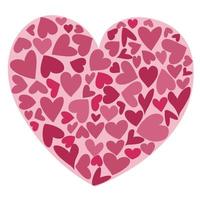corazón, símbolo del amor y del día de san valentín. un gran corazón hecho de pequeños corazones multicolores. ilustración vectorial vector