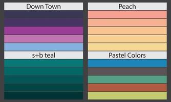 paletas de colores una paleta de colores es un conjunto de colores utilizados en un diseño o proyecto visual. estos colores se eligen cuidadosamente para crear un diseño cohesivo y visualmente atractivo. vector