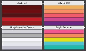 Color Palettes  A color palette is a set of colors used in a design or visual project. These colors are carefully chosen to create a cohesive and visually appealing design. vector
