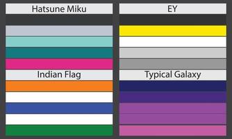 Color Palettes  A color palette is a set of colors used in a design or visual project. These colors are carefully chosen to create a cohesive and visually appealing design. vector