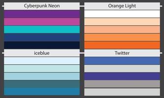 paletas de colores una paleta de colores es un conjunto de colores utilizados en un diseño o proyecto visual. estos colores se eligen cuidadosamente para crear un diseño cohesivo y visualmente atractivo. vector