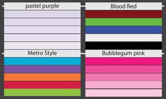 Color Palettes  A color palette is a set of colors used in a design or visual project. These colors are carefully chosen to create a cohesive and visually appealing design. vector