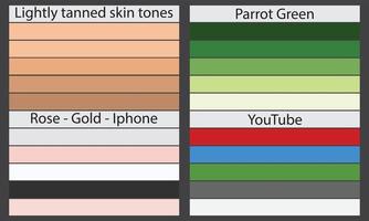 paletas de colores una paleta de colores es un conjunto de colores utilizados en un diseño o proyecto visual. estos colores se eligen cuidadosamente para crear un diseño cohesivo y visualmente atractivo. vector