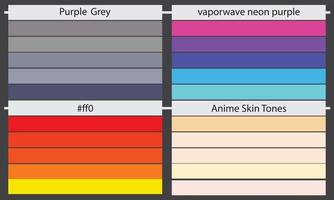 Color Palettes  A color palette is a set of colors used in a design or visual project. These colors are carefully chosen to create a cohesive and visually appealing design. vector
