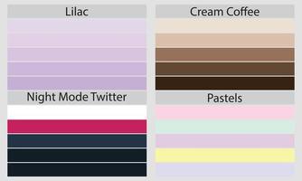 Color Palettes  A color palette is a set of colors used in a design or visual project. These colors are carefully chosen to create a cohesive and visually appealing design. vector