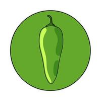 Jalapeno pepper. Spicy green chili. Mexican food. Isolated cartoon illustration. vector