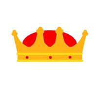 Crown of king icon. Queen golden tiara. Medieval attribute of monarch. Symbol of success and victory, awards. Flat cartoon vector