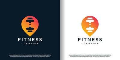 fitness logo design with creative concept premium vector