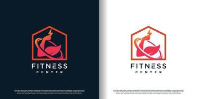 diseño de logotipo de fitness con vector premium de concepto creativo