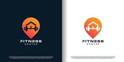 fitness logo design with creative concept premium vector