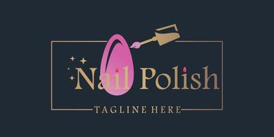 nail logo design vector with creative concept for beauty and fashion premium vector