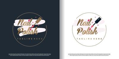 nail logo design vector with creative concept for beauty and fashion premium vector