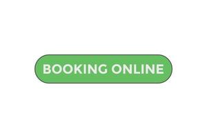 Booking online  button web banner templates. Vector Illustration