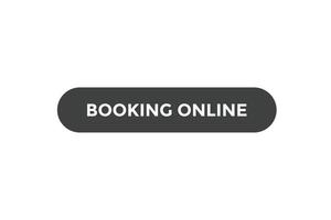 Booking online  button web banner templates. Vector Illustration