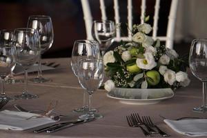 wedding table decoration close up in Sicily Italy photo