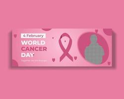 Pink World cancer day social media cover  design template vector