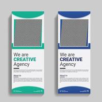 negocio creativo y corporativo, agencia, moderno diseño de banner standee enrollable con dos colores vector