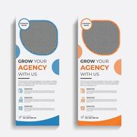 Creative Business and corporate, agency, modern Roll up standee banner design with two colors vector