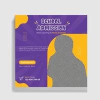 Kids Back to school modern social media banner design template vector