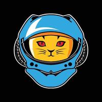 Adorable Astrocat logo handdrawn illustration vector